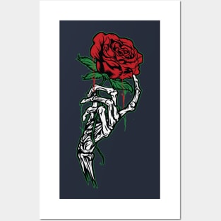 Bone Hand Rose Posters and Art